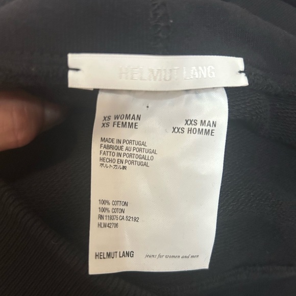 Helmut Lang Hoodie Women’s Size XS Black Sweatshirt Drawstring Logo - Picture 8 of 8